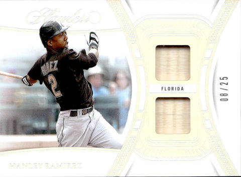 2024 Hanley Ramirez Panini Flawless DUAL BAT 08/25 RELIC #DU-HRM Florida Marlins