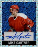 2025 Mike Gartner Leaf Metal Legends Hockey BLUE SHIMMER MINI 1948 LEAF ORIGINALS AUTO 3/8 AUTOGRAPH #LO-MG1 Washington Capitals HOF