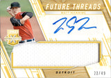 2019 Matt Manning Panini Elite Extra Edition FUTURE THREADS JERSEY AUTO 23/49 AUTOGRAPH RELIC #FTS-MM Detroit Tigers