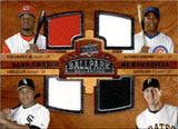 2008 Ken Griffey Jr. Alfonso Soriano Carlos Lee Jason Bay Upper Deck Ballpark Collection QUAD SWATCH MEMORABILIA GAME-USED JERSEYS #221 Cincinnati Reds Chicago Cubs Houston Astros Pittsburgh Pirates