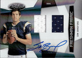 2010 Sam Bradford Panini Certified ROOKIE FRESHMAN FABRIC DUAL JERSEY AUTO 073/299 AUTOGRAPH RELIC RC #302 St. Louis Rams