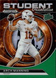 2023 Arch Manning Panini Prizm Draft Picks STUDENT ORIENTATION GREEN RATED PROSPECT #SO-AM Texas Longhorns