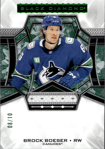 2024-25 Brock Bowser Upper Deck Black Diamond EMERALD GREEN 08/10 #BDB-BR Vancouver Canucks