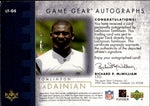 2001 LaDainian Tomlinson Upper Deck ROOKIE GAME GEAR AUTO AUTOGRAPH RC #LT-GS San Diego Chargers HOF *Damaged*
