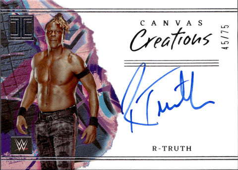 2023 R-Truth Panini Impeccable WWE CANVAS CREATIONS AUTO 45/75 AUTOGRAPH #CC-RTR Monday Night Raw