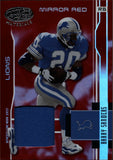 2003 Barry Sanders Leaf Certified MIRROR RED GAME USED JERSEY 018/150 RELIC #134 Detroit Lions HOF