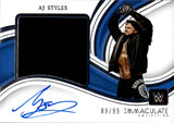 2023 AJ Styles Panini Immaculate JUMBO SHIRT AUTO 89/99 AUTOGRAPH RELIC #PM-AJS Friday Night Smackdown