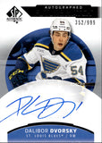 2025-26 Dalibor Dvorsky Upper Deck SP Authentic ROOKIE FUTURE WATCH AUTO 352/999 AUTOGRAPH RC #126 St. Louis Blues
