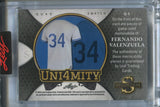2025 Fernando Valenzuela Leaf Spectacular PLATINUM BLUE FOIL UNI4MITY QUAD JERSEY 3/4 RELIC #U-1 Los Angeles Dodgers