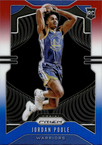 2019-20 Jordan Poole Panini Prizm RED WHITE AND BLUE ROOKIE #272 Golden State Warriors 3
