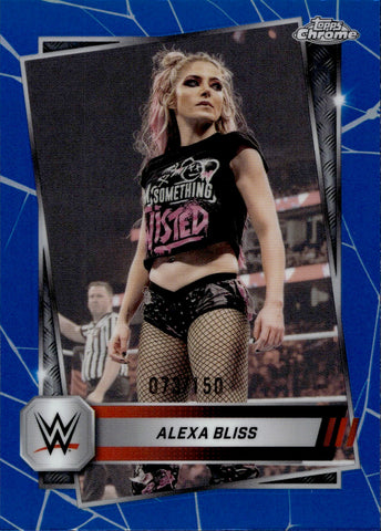 2025 Alexa Bliss Topps Chrome BLUE REFRACTOR 073/150 #107 Monday Night Raw