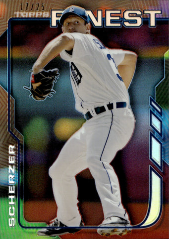 2014 Max Scherzer Topps Finest ORANGE REFRACTOR 17/25 #11 Detroit Tigers