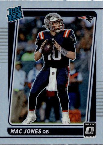 2021 Mac Jones Donruss Optic HOLO SILVER RATED ROOKIE RC #206 New England Patriots 2