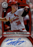 2025 Michael McGreevy Topps Tribute RED ROOKIE AUTO 05/10 AUTOGRAPH RC #TA-MMG St. Louis Cardinals