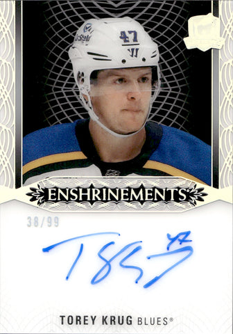 2022-23 Torey Krug Upper Deck The Cup ENSHRINEMENTS AUTO 38/99 AUTOGRAPH #E-TK St. Louis Blues