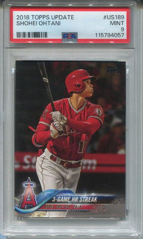 2018 Shohei Ohtani Topps Update ROOKIE RC PSA 9 #US189 Anaheim Angels 4057