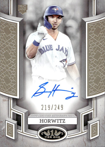 2024 Spencer Horwitz Topps Tier One ROOKIE BRK OUT AUTO 219/249 AUTOGRAPH RC #BOA-SH Toronto Blue Jays