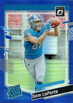 2023 Sam LaPorta Panini Donruss Optic BLUE HYPER PRIZM RATED ROOKIE RC #237 Detroit Lions