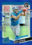 2023 Sam LaPorta Panini Donruss Optic BLUE HYPER PRIZM RATED ROOKIE RC #237 Detroit Lions