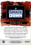 2023 Zelina Vega Panini Impeccable HOLO SILVER ELEGANCE SHIRT AUTO 18/49 AUTOGRAPH #EM-ZLV Friday Night Smackdown