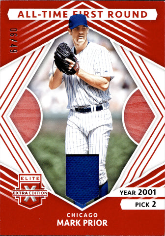 2022 Mark Prior Panini Elite Extra Edition RED ALL-TIME FIRST ROUND JERSEY 06/49 RELIC #AT-MP Chicago Cubs