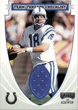 1999 Peyton Manning Playoff Momentum SSD TEAM THREAD CHECKLIST JERSEY RELIC #TTC05 Indianapolis Colts HOF