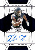 2021 Khalil Herbert Panini National Treasures PURPLE ROOKIE AUTO 26/49 AUTOGRAPH RC #103 Chicago Bears