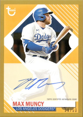 2021 Max Muncy Topps Brooklyn Collection GOLD AUTO 39/50 AUTOGRAPH #BKA-MM Los Angeles Dodgers