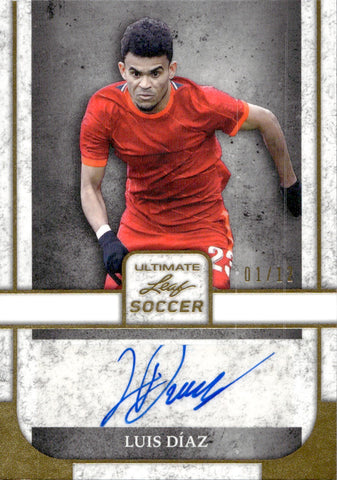 2022 Luis Diaz Leaf Ultimate Soccer GOLD AUTO 01/12 AUTOGRAPH #BA-LD2 Liverpool FC