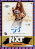 2025 Jakara Jackson Topps Chrome WWE PURPLE GEOMETRIC REFRACTOR AUTO 04/10 AUTOGRAPH #NXT-JJK NXT