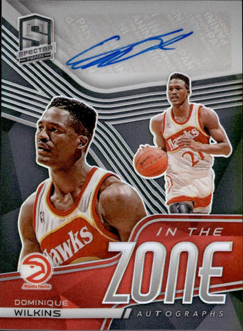 2020-21 Dominique Wilkins Panini Spectra IN THE ZONE AUTO 38/49 AUTOGRAPH #ITZ-DWL Atlanta Hawks HOF