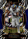 2025 Puka Nacua Panini Select CONCOURSE ZEBRA SP #21 Los Angeles Rams