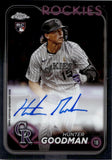 2024 Hunter Goodman Topps Chrome ROOKIE AUTO AUTOGRAPH #RA-HG Colorado Rockies
