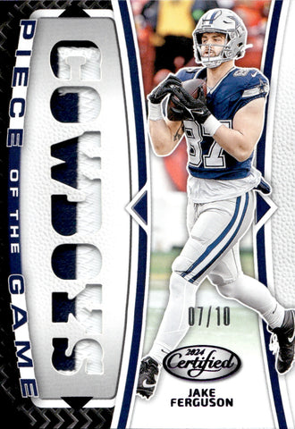 2024 Jake Ferguson Panini Certified PURPLE PIECE OF THE GAME PATCH 07/10 RELIC #POG-JFN Dallas Cowboys