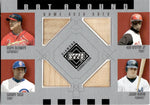 2002 Mark McGwire Ken Griffey Jr. Sammy Sosa Jason Giambi Upper Deck Black Diamond Connection BAT AROUND QUAD BAT RELIC #BA-MGSG Cardinals Reds Cubs Yankees
