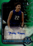 2021-22 Pete Nance Bowman University Chrome 1ST BOWMAN ROOKIE GREEN REFRACTOR AUTO 72/99 AUTOGRAPH #BCPA-PN Milwaukee Bucks