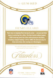 2025 Henry Ellard Panini Flawless RED FOIL DUAL GAME USED JERSEY 09/20 RELIC #GUM-HED Los Angeles Rams