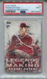 2018 Shohei Ohtani Topps LEGENDS IN THE MAKING ROOKIE RC PSA 9 #2 Anaheim Angels 0404