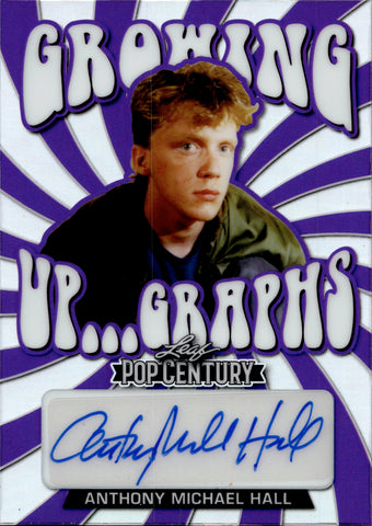 2022 Anthony Michael Hall Leaf Pop Century PURPLE GROWING UP... GRAPHS AUTO 15/20 AUTOGRAPH #GUG-AMH Weird Science