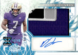 2024 Dillon Johnson Leaf Trinity ROOKIE PATCH AUTO 43/49 AUTOGRAPH RELIC #PA-DJ1 Carolina Panthers