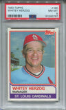 1983 Whitey Herzog Topps PSA 8 #186 St. Louis Cardinals HOF 5797