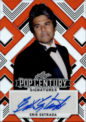 2022 Erik Estrada Leaf Pop Century ORANGE AUTO 3/4 AUTOGRAPH #BA-EE1 Chips