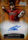 2022 Jordan Lawlar Bowman Sterling ORANGE REFRACTOR AUTO 59/75 AUTOGRAPH #PA-JL Arizona Diamondbacks