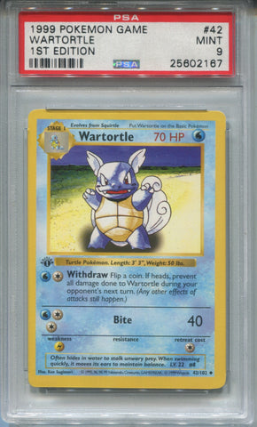 1999 Wartortle Pokemon 1ST EDITION PSA 9 #42 2167