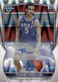 2022-23 Tyrese Proctor Bowman University Chrome 1ST BOWMAN RAYWAVE REFRACTOR ROOKIE AUTO 067/199 AUTOGRAPH RC #28 Duke Blue Devils