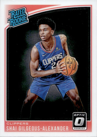 2018-19 Shai Gilgeous-Alexander Donruss Optic RATED ROOKIE RC #162 Los Angeles Clippers 1