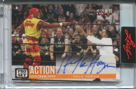 2022 Hulk Hogan Leaf Pro Set IN ACTION AUTO 3/6 AUTOGRAPH #AI-HH1 WWE Legend