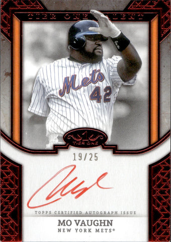 2024 Mo Vaughn Topps Tier One TALENT RED INK AUTO 19/25 AUTOGRAPH #T1TA-MV New York Mets