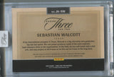 2025 Sebastian Walcott Panini Three and Two HOLO SILVER ROOKIE PATCH AUTO 32/49 AUTOGRAPH RELIC RC #JK-SW Texas Rangers