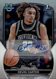 2023 Devin Carter Topps Bowman University CHROME REFRACTOR 1ST BOWMAN AUTO 451/499 Providence Friars #6